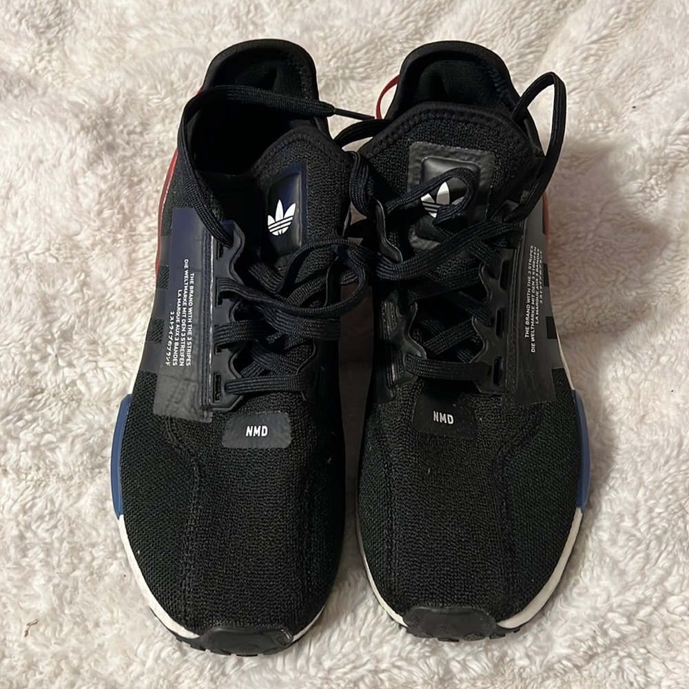 Excellent condition Adidas men’s size 8.5 black and red NMD shoe
